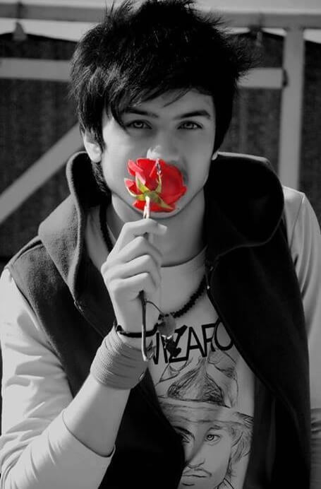 Handsome Boy With Rose Picture